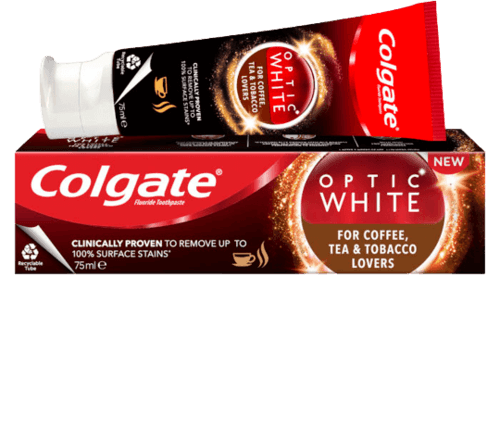 משחת שיניים אופטייק וויט | לאוהבי קפה תה ולמעשנים | מכיל 75 מל | קולגייט | Colgate