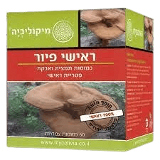 ראישי ריישי פיור | מכיל 60 כמוסות | כמוסות תמצית ואבקת פטריית ראישי | מיקוליביה | Mycolivia