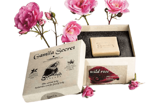 סבון ורד | מכיל 115 גרם | בעל ניחוח פרחוני | עשיר בויטמין C | סבתא גמילה | Grandma Jamila