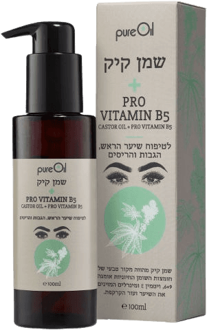 שמן קיק פלוס פרו ויטמין B5 | לטיפוח שיער הראש הגבות והריסים | מכיל 100 מל | מבית פיור אויל