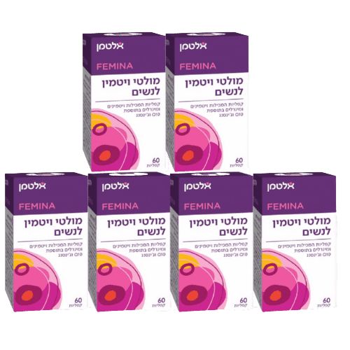 מבצע שישיה | מולטי ויטמין לנשים | בתוספת Q10 וגינסנג | 360 כמוסות סהכ | אלטמן | ALTMAN