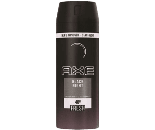 אקס | AXE | דאודורנט | ספריי גוף | לגבר | 150מל | BLACK NIGHT | משך אפקט 48 שעות