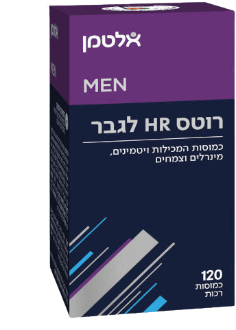 רוטס HR לגבר | שילוב ויטמינים ומינרלים | מועשר בדקל ננסי יחד עם בטא-סיטוסטרול | 120 כמוסות | אלטמן | ALTMAN