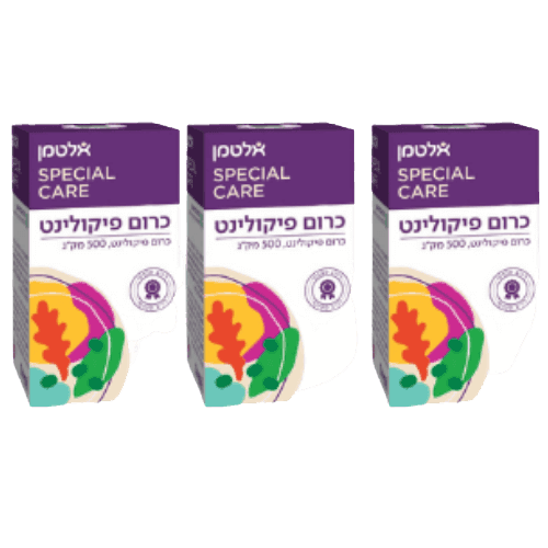 מבצע שלישיה | כרום פיקולינט | 500 מקג | 180 כמוסות סהכ | Chromium picolinate אלטמן | ALTMAN