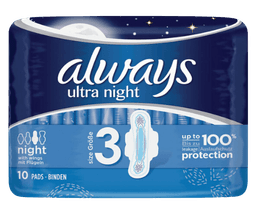 אולוויז | תחבושות אולטרה נייט | 10 יחידות | עם כנפיים אולוויז | always