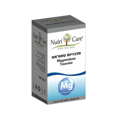 מגנזיום טאוראט | מכיל 90 כמוסות | תוסף תזונה | כשר פרווה | טבעוני | נוטרי קר | Nutri Care