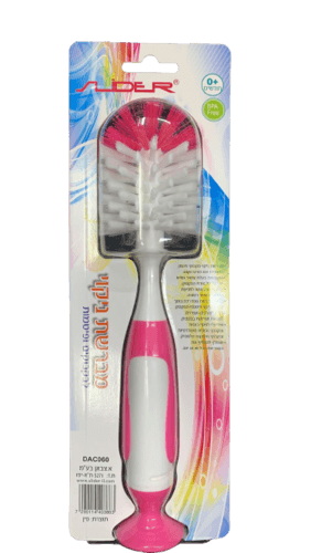 מברשת ניקוי לבקבוקים ופיטמות | צבע ורוד לבן | 0 חודשים | סלידר | Slider