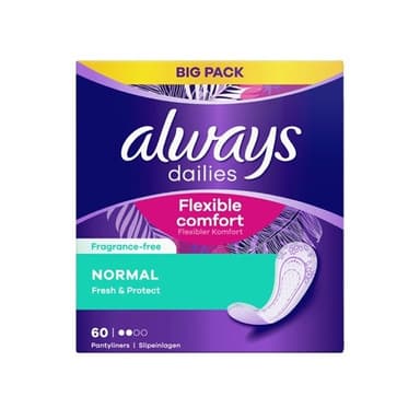מגני תחתון נורמל עם ניחוח | 60 יחידות | always dailies Normal Fresh Protect | אולוויז | always