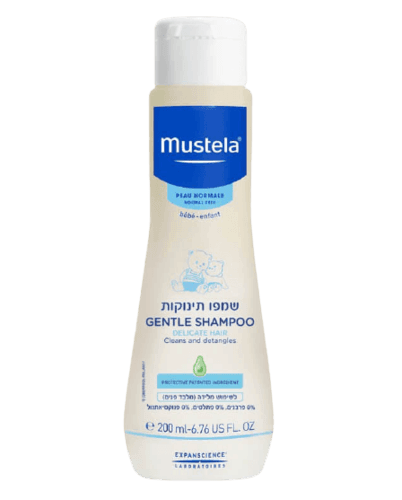 שמפו לתינוקות | מכיל 200 מל | Baby Shampoo | לשימוש מלידה מלבד פנים | ללא פראבנים | מוסטלה | Mustela