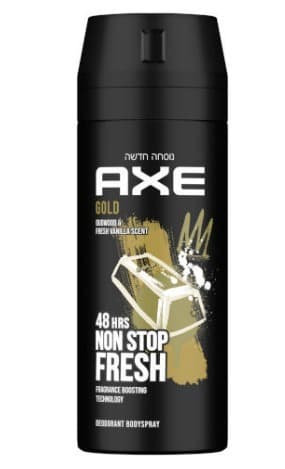 דאודורנט ספריי גוף אקס גולד 48 שעות לגבר | מכיל 150 מל | AXE GOLD 48hrs NON STOP FRESH