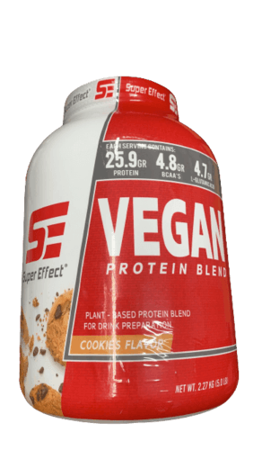 סופר אפקט | אבקת חלבון טבעונית | מכיל 227 קילו | בטעם עוגיות | Super Effect Vegan