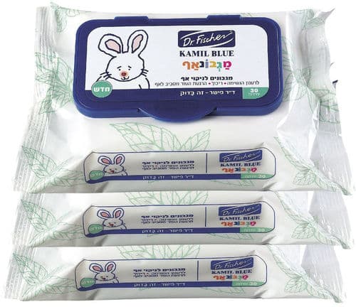 מגבונים לניקוי אף היפואלרגני | קמיל בלו |30 יחידות בחבילה | דר פישר | Dr Fischer