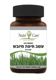 עשב חיטה מיובש | 500 מג | מכיל 100 כמוסות | נוטרי קר | Nutri Care