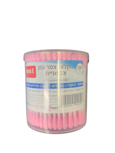 מקלוני צמר גפן | צבעוניים | מכיל 200 יחידות