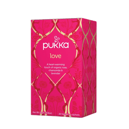 חליטת אהבה | חליטת צמחים אורגנית | ורד קמומיל ולבנדר | 20 שקיקים | פוקה | PUKKA