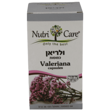 ולריאן | 500 מג | מכיל 60 כמוסות | נוטרי קר | Nutri Care