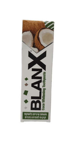 בלאנקס | משחת שיניים להלבנה | קוקוס | להסרת כתמים | 75 מל | BLANX