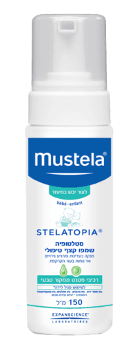 שמפו קצף טיפולי | לעור יבש במיוחד | לשימוש מגיל לידה | מכיל 150 מל | מוסטלה | Mustela