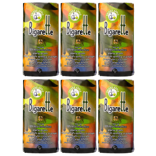 מבצע שישיה | טבק ללא ניקוטין בטעם תפוח ביגארט | מכיל 40 גרם ביגארט | Bigarette