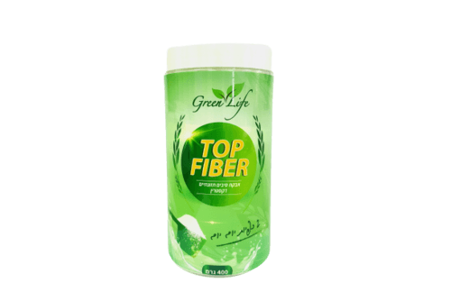 טופ פייבר TOP FIBER | אבקת סיבים תזונתיים | תוסף תזונה | מכיל 400 גרם | פרווה | גרין לייף | Green Life