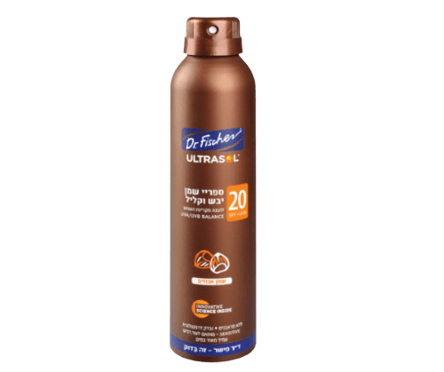 ספריי שמן יבש וקליל | להגנה מפני קרני השמש | שמן אגוזים | 200 מל | 20 SPF | דר פישר | Dr Fischer