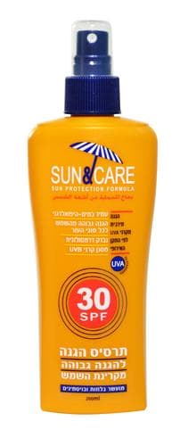 תרסיס הגנה שקוף עם מקדם הגנה SPF-30 סאן אנד קר - 200 מל Sun Care