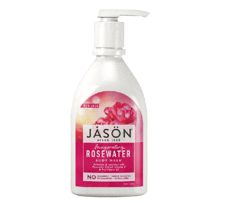 גייסון סבון גוף מי ורדים מרענן | מכיל 887 מל | גל רחצה מי ורדים - ללחות והזנה עמוקה של העור | JASON גייסון | JASON