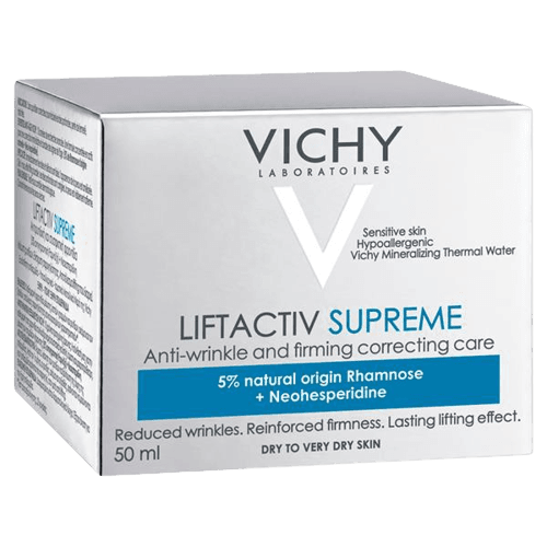 קרם פנים ליפטאקטיב סופרים | לעור יבש עד יבש מאד | מכיל 50 מל | LIFTACTIV SUPREME | וישי | Vichy