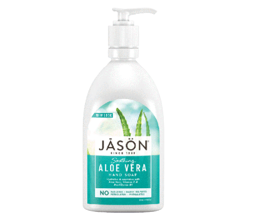 גייסון סבון ידיים אלוורה | מכיל 473 מל | סבון ידיים אלו-וורה מנקה בעדינות את כפות הידיים מרגיע עור מגורה ומעשיר אותו בלחות גייסון | JASON