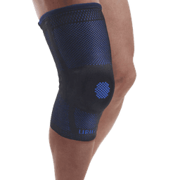 מגן ברך איכותי ארוך עם כרית סיליקון סביב הפיקה עשוי בד אלסטי בסריגה תלת מימדית להתאמה מושלמת | צבע שחור | מידה M אוריאל | URIEL