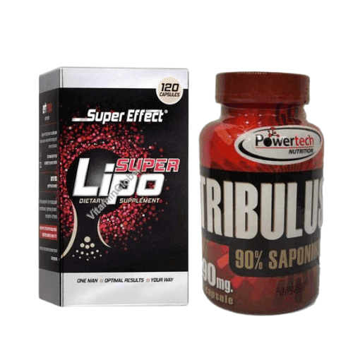 מארז - טריבולוס 90 מג | 90 מכיל כמוסות Super Lipo | סופר אפקט | מכיל 120 כמוסות