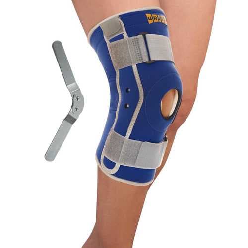 מגן ברך לסיוע במניעת פציעת העשוי ניאופרן לשמירה מקומית של חום גוף וצירי מתכת לתמיכה בתנועת הכיפוף בברך | מידה XXL אוריאל | URIEL