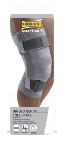 מגן ברך ארוך עם טבעת סיליקון וצירים צדדים למתן תמיכה ולהפגת לחץ ונפיחות סביב הפיקה | ITEM 422ED | מידה XL | אוריאל אוריאל | URIEL