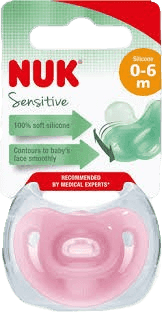 מוצץ נוק סנסיטיב NUK Sensitive | סיליקון 0-6 חודשים | ורוד