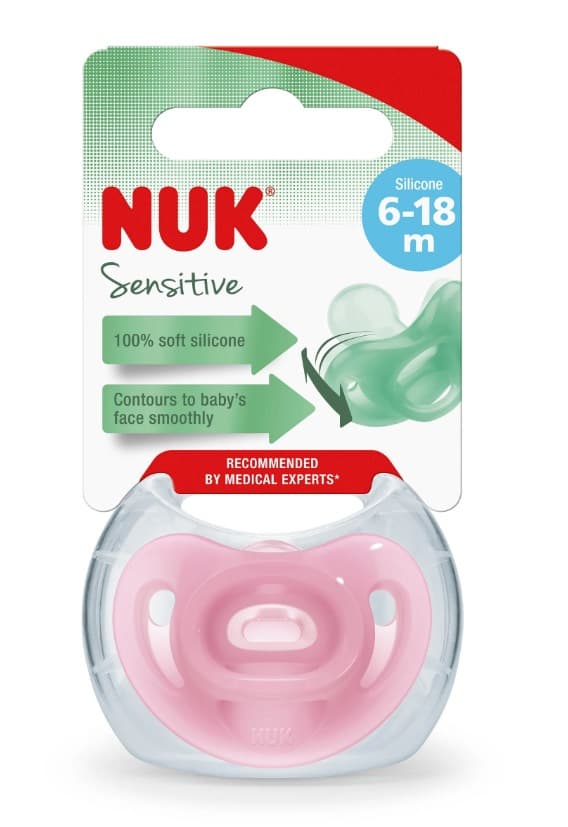 מוצץ נוק סנסיטיב NUK Sensitive | סיליקון 6-18 חודשים | ורוד