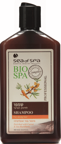 שמפו לחיזוק השיער | גזר ואובליפיחה | 400 מל | ביו ספא | BIO SPA