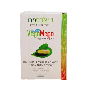 תוסף אומגה 3 | חדשני מאצות עשיר ב DHA ו- EPA | מכיל 60 כמוסות צמחיות | תוסף תזונה | נייצרס פרו | Natures Pro