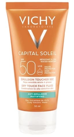 תחליב הגנה לפנים דריי טאץ DRY TOUCH | לעור רגיש מעורב עד שמן | SPF 50 | מכיל 50 מל | וישי | Vichy