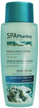 תרחיץ פנים לכל סוגי העור | מכיל אלוורה וקמומיל | מכיל ויטמין B5 | מכיל 260 מל | ספא פארמה | SPA Pharma