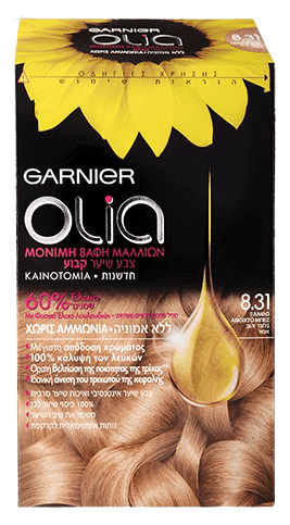 olia צבע שיער ללא אמוניה גרנייה - בלונד זהוב אפור 831 גרנייה | Garnier