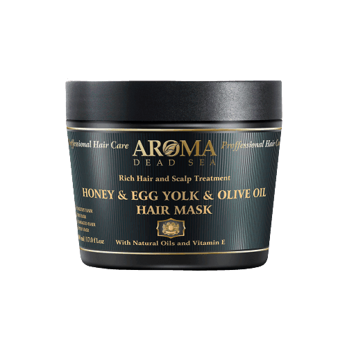 ארומה | מסכת דבש | חלמונים ושמן זית לשיער | 500מל | לחיזוק השיער והשורשים | ארומה דד סי | Aroma Dead Sea