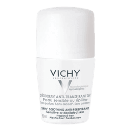 דאודורנט אנטי פרספירנט | רול און | לעור רגיש ולאחר הסרת שיער | מכיל 50 מל | וישי | Vichy