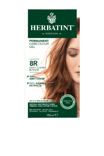 הרבטינט | צבע לשיער | על בסיס צמחי | 8R נחושת בלונד בהיר | הרבטינט | HERBATINT