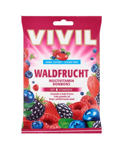 ויויל | סוכריות | בטעם צמחים ופירות יער | בתוספת ויטמינים | ללא תוספת סוכר | מכיל רב כהלים | תוסף תזונה