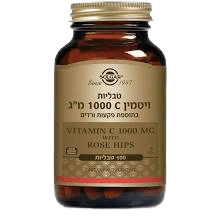 ויטמין C | בתוספת פקעות ורדים | במינון 1000 מג | מכיל 100 טבליות | מתאים לצמחונים וטבעונים סולגאר | Solgar