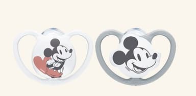 זוג מוצצי נוק ספייס דיסני NUK Space Disney Baby | סיליקון 0-6 חודשים | מיקי מאוס | נוק | NUK