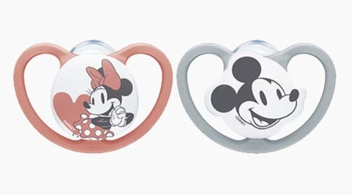 זוג מוצצי נוק ספייס דיסני NUK Space Disney Baby | סיליקון 6-18 חודשים | מיקי ומיני |