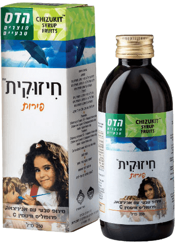 חיזוקית | בטעם פירות | סירופ אכיניצאה | פרופוליס | ויטמין C | פלוריש הדס | Floris Hadas