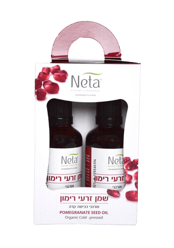 מארז זוגי | שמן זרעי רימון אורגני מבית נטע | מכיל 50 מל לבקבוק | מכיל ויטמינים מינרלים ועוד | נטע | NETA | רוקחות מהטבע