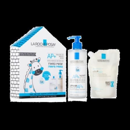 מארז ליפיקאר סינדט AP פלוס מוצר פלוס שקית מילוי | מכיל 400 מל בקבוק פלוס 400 מל מילוי לה רוש פוזה | LA ROCHE POSAY